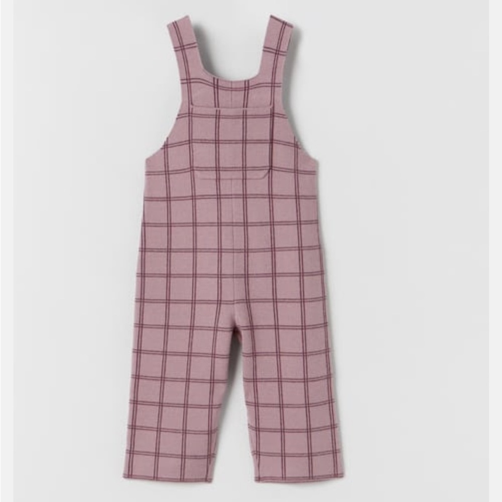 Zara Plaid Knit overalls (9-12m)